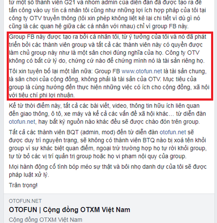 Bị tố không trả lại diễn đàn Otofun.net, ông Nguyễn Mạnh Thắng nói gì?