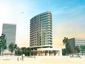 Thiết kế ban đầu dự án khách sạn Marriott do Công ty TNHH Sao Sáng Nha Trang - thành viên của Tập đoàn Hoàn Cầu làm chủ đầu tư.