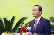 Chủ tịch HĐND Hà Nội Nguyễn Ngọc Tuấn phát biểu khai mạc kỳ họp.