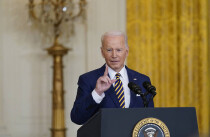 Tổng thống Joe Biden trong buổi họp báo ngày 20/1 kỷ niệm 1 năm nhiệm kỳ.