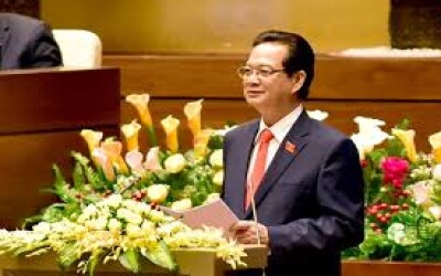 Thủ tướng Nguyễn Tấn Dũng trên hội trường Quốc hội. Ảnh Infonet