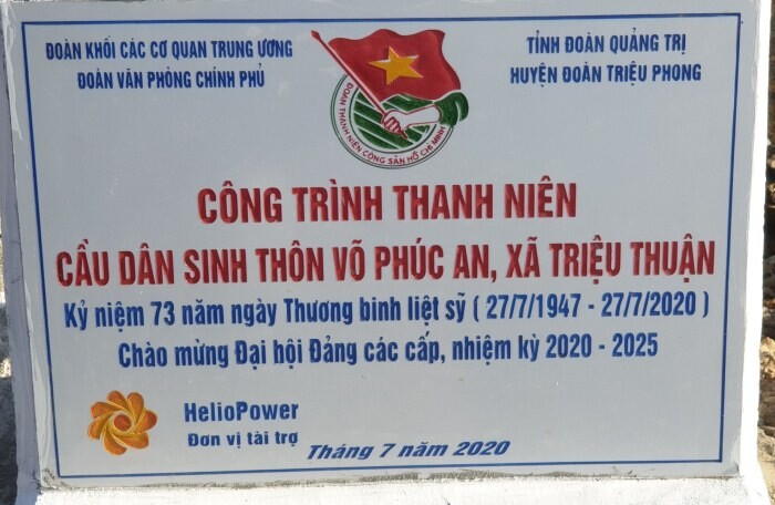 Quảng Trị: Khánh thành, trao tặng cầu dân sinh do Công ty Helio Power tài trợ