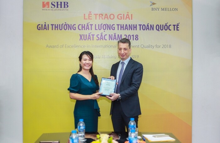 SHB nhận giải thưởng 'Chất lượng thanh toán quốc tế xuất sắc' năm thứ 9 liên tiếp