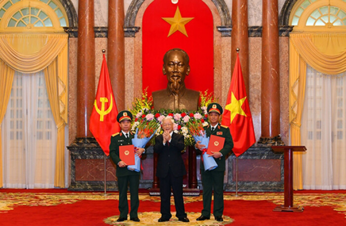Hai Trung tướng Trần Quang Phương và Đỗ Căn được thăng hàm Thượng tướng
