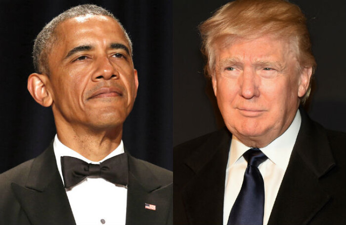 Khác biệt thú vị giữa 2 bức ảnh: Obama 'ga lăng' hơn Donald Trump?