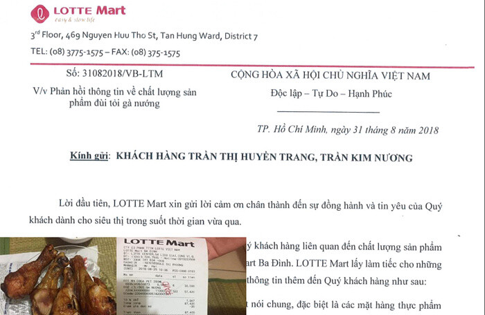 Vụ khách hàng tố mua phải đùi gà thối: 'Lotte Mart trả lời vẫn chung chung'