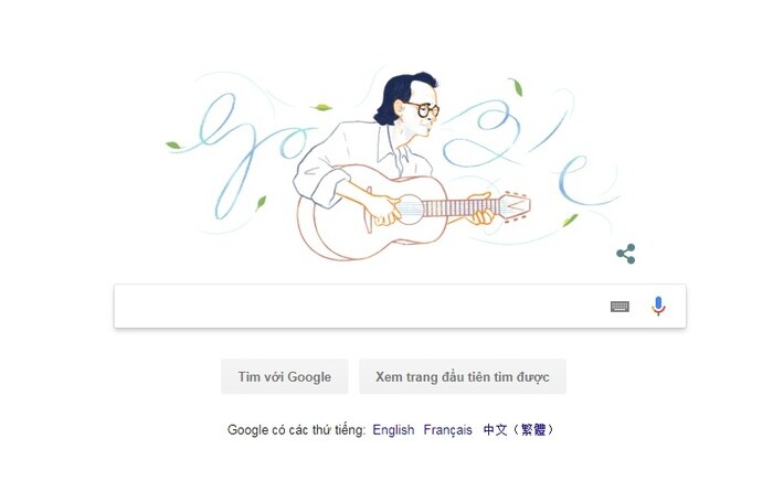 Nhạc sĩ Trịnh Công Sơn được tôn vinh trên Google