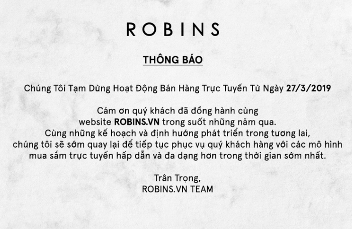 Central Group tiết lộ lý do đóng cửa trang thương mại điện tử Robins.vn