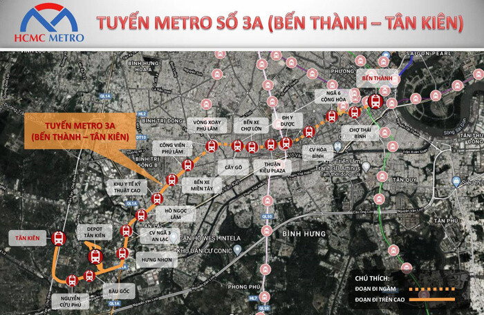 TP. HCM muốn xây tuyến metro Bến Thành - Tân Kiên gần 68.000 tỷ đồng