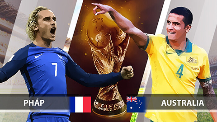 Xem trực tiếp Pháp vs Australia có bản quyền World Cup kênh nào, giờ nào?