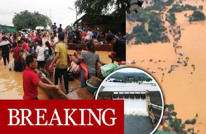 Lào: Vỡ đập thủy điện, gần 7.000 người mất nhà do nước lũ