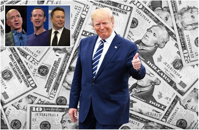 Tài sản các tỷ phú Mỹ tăng thêm 1.000 tỷ USD dưới thời ông Trump
