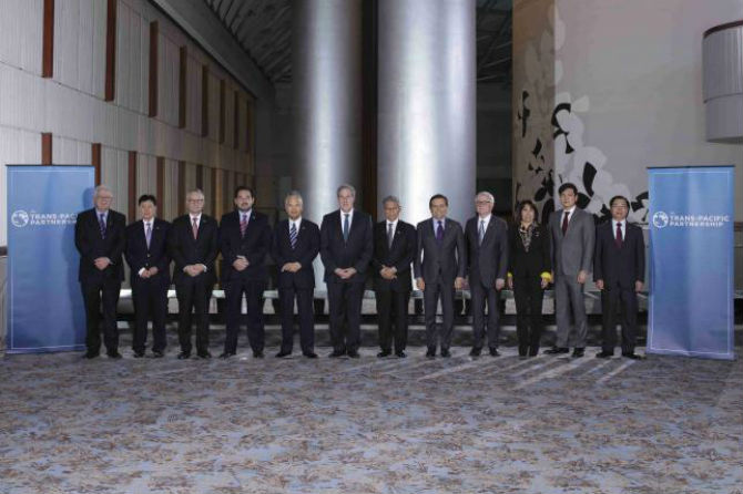 Bộ trưởng 12 quốc gia Châu Á - Thái Bình Dương tham gia đàm phán TPP. (Ảnh: Reuters)