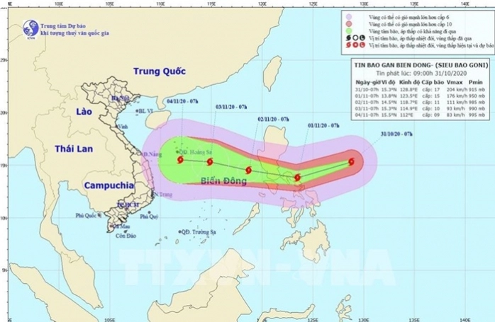 Siêu bão Goni đổ bộ Philippin, sẽ tiến vào Biển Đông