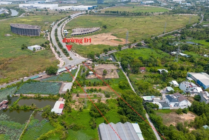 Dự kiến vị tr&iacute; điểm giao đường D1 của tuyến nối D1 - Nguyễn Xiển