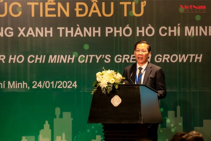 Chủ tịch UBND TP. HCM Phan Văn M&atilde;i ph&aacute;t biểu tại&nbsp;Hội nghị x&uacute;c tiến đầu tư v&igrave; ph&aacute;t triển tăng trưởng xanh TP. HCM